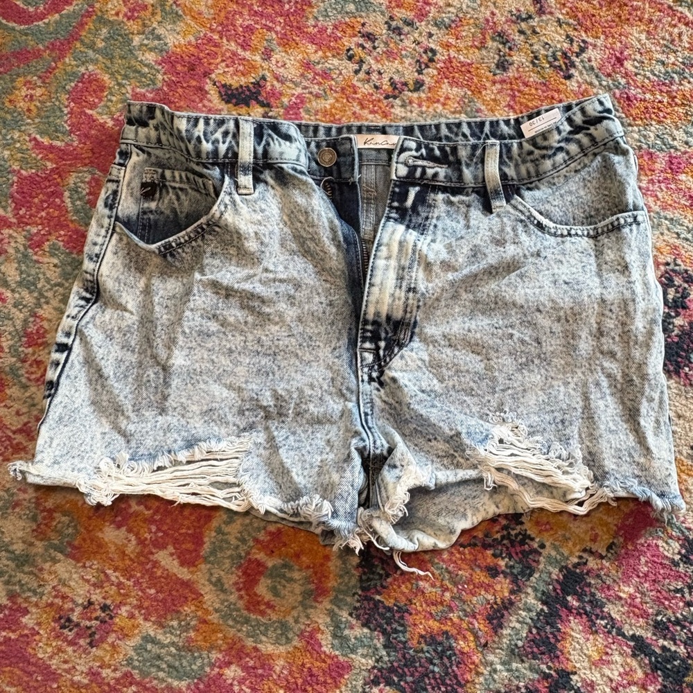KanCan Acid Wash Denim Shorts 13/30